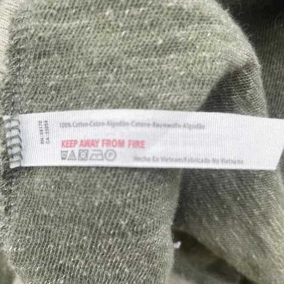 Free People BEACH Heather Green Cotton Long Sleeve Cowl Neck Pullover Size M - Picture 8 of 9